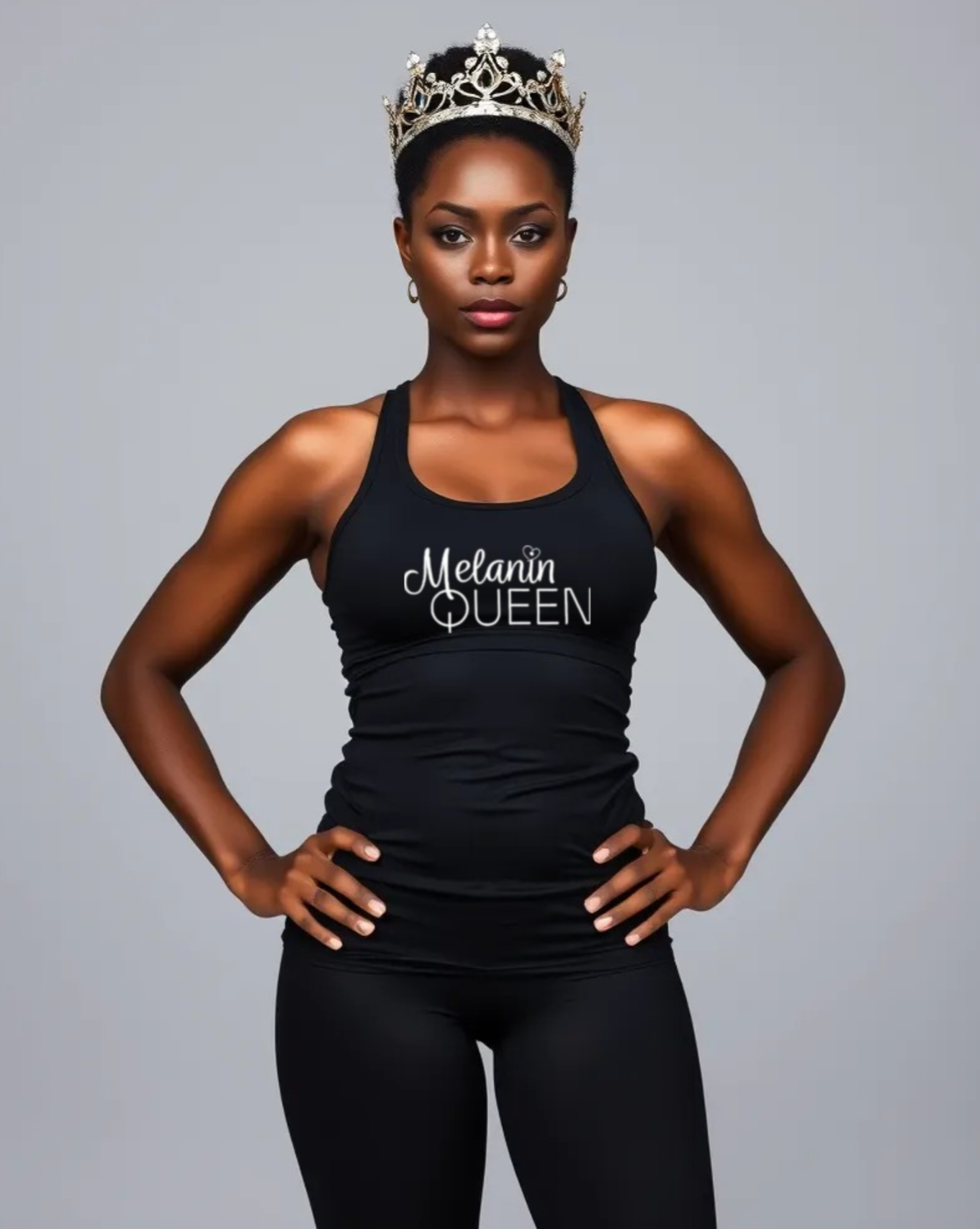 Melanin Queen Racer Tank Top